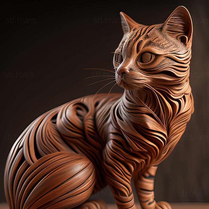 3D модель Полосатый кот (STL)